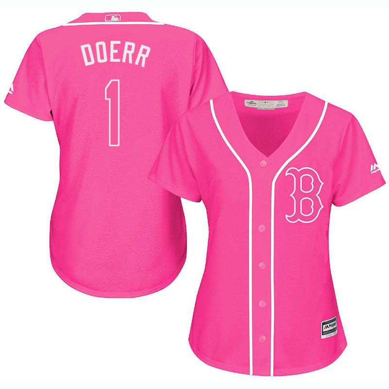 Red Sox 1 Bobby Doerr Pink Women Cool Base Jersey