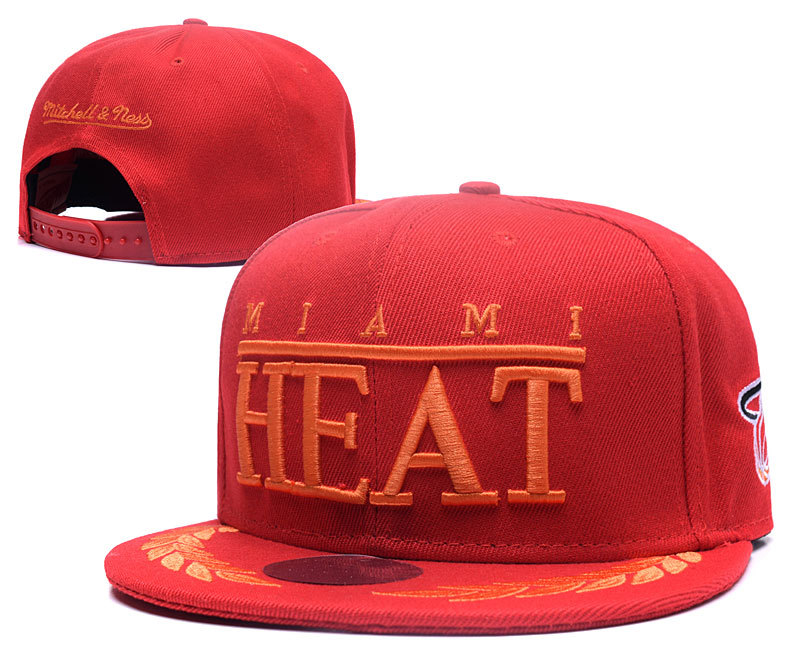 Heat Team Logo Red Mitchell & Ness Adjustable Hat GS