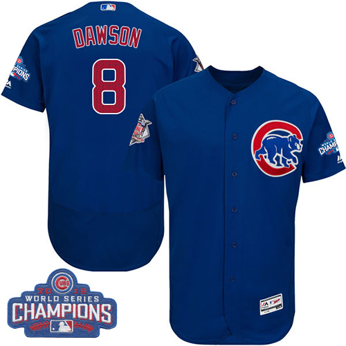 Cubs 8 Andre Dawson Blue 2016 World Series Champions Flexbase Jersey