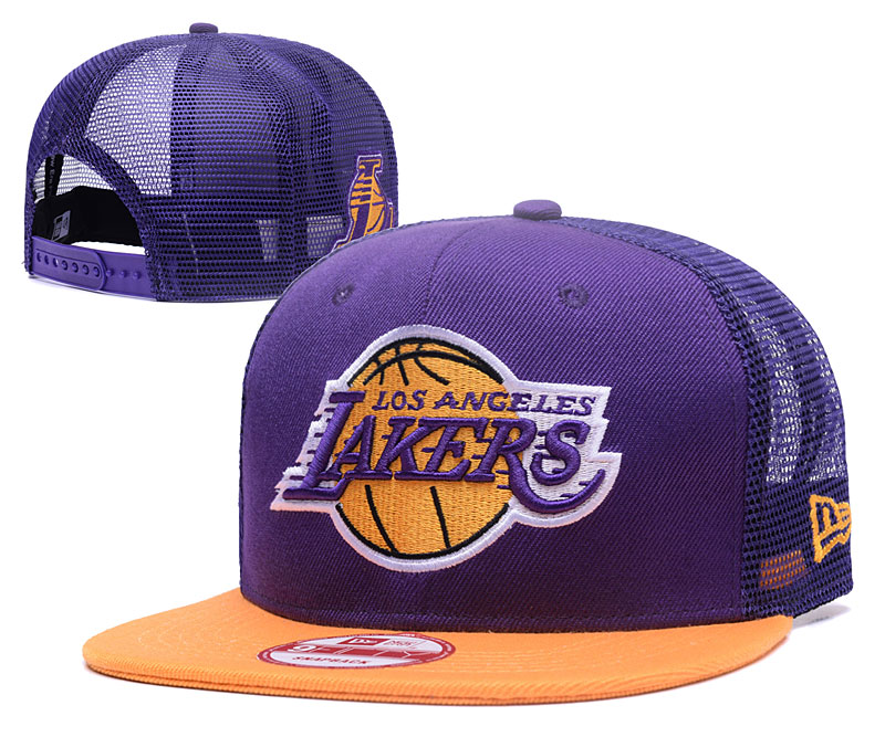 Lakers Team Logo Purple Adjustable Hat YS