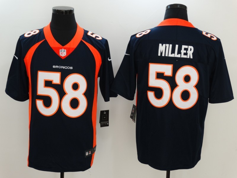 Nike Broncos 58 Von Miller Navy Vapor Untouchable Player Limited Jersey