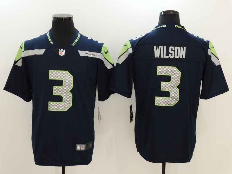 Nike Seahawks 3 Russell Wilson Navy Vapor Untouchable Player Limited Jersey