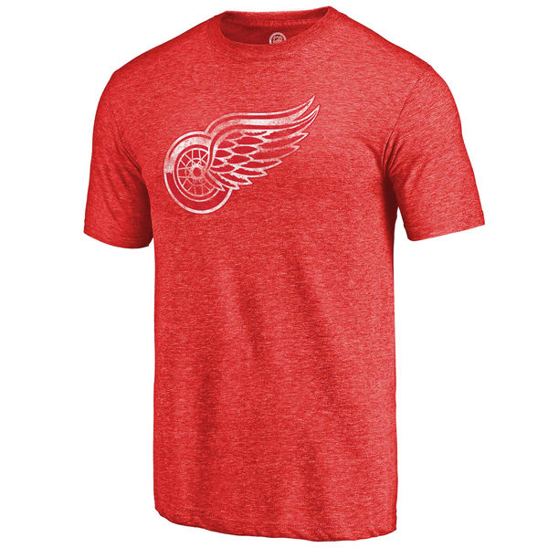Detroit Red Wings Fanatics Branded Distressed Primary Logo Tri Blend T-Shirt Red