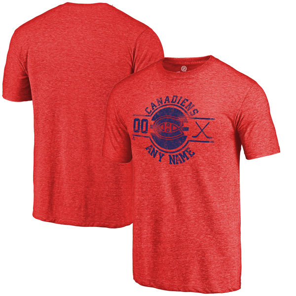 Montreal Canadiens Fanatics Branded Personalized Insignia Tri Blend T-Shirt Red