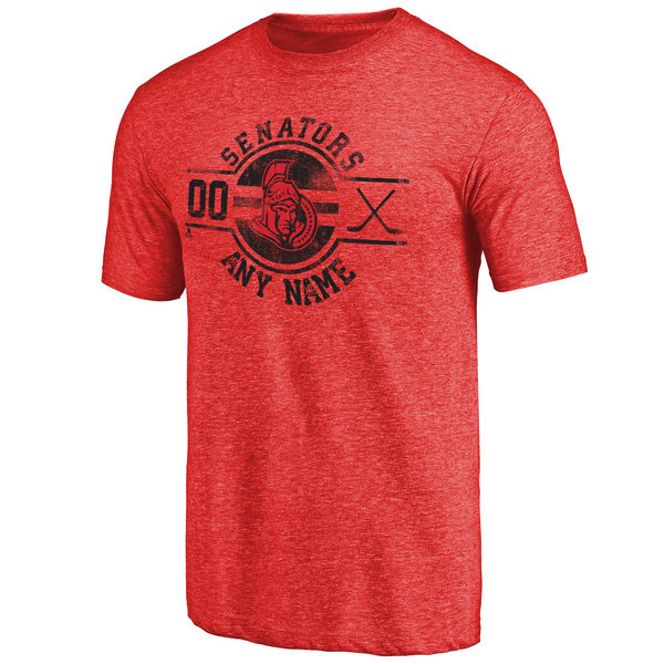 Ottawa Senators Fanatics Branded Personalized Insignia Tri Blend T-Shirt Red