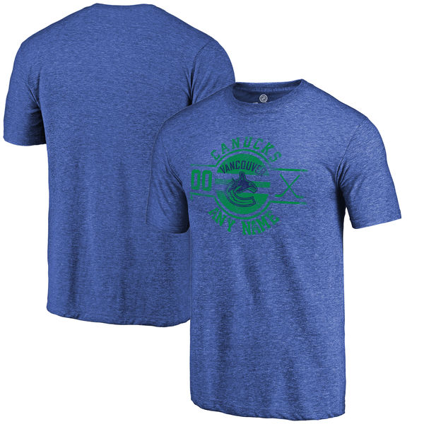 Vancouver Canucks Fanatics Branded Personalized Insignia Tri Blend T-Shirt Royal