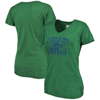 Seattle Seahawks Pro Line by Fanatics Branded Women's St. Patrick's Day Paddy's Pride Tri Blend T-Shirt Green