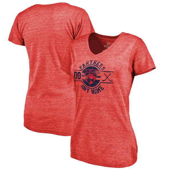 Florida Panthers Fanatics Branded Women's Personalized Insignia Tri Blend T-Shirt Red