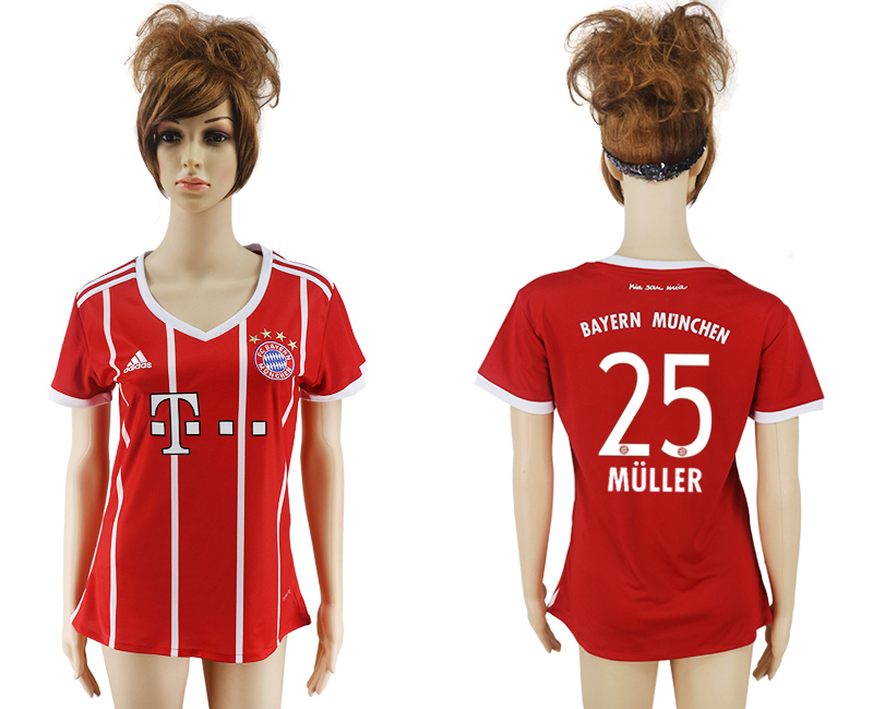 2017-18 Bayern Munich 25 MULLER Home Women Soccer Jersey