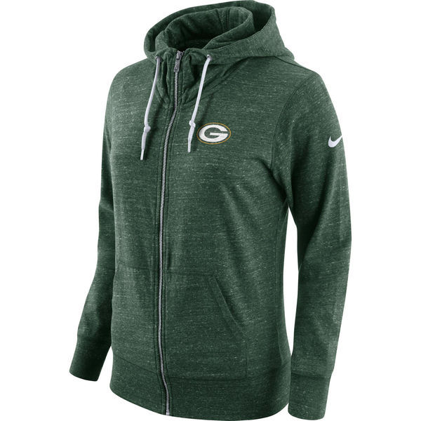 Nike Packers Fresh Logo Green Women's Full Zip Hoodie