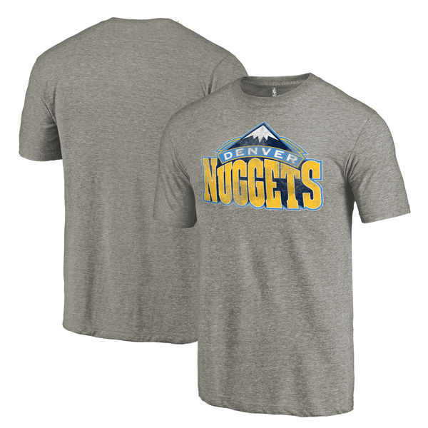 Denver Nuggets Distressed Team Logo Gray Men's T-Shirt