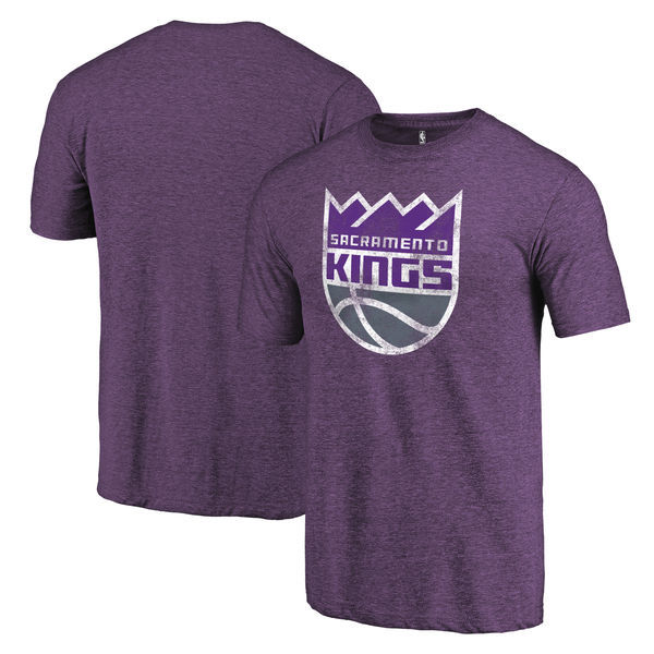 Sacramento Kings Distressed Team Logo Purple Men's T-Shirt