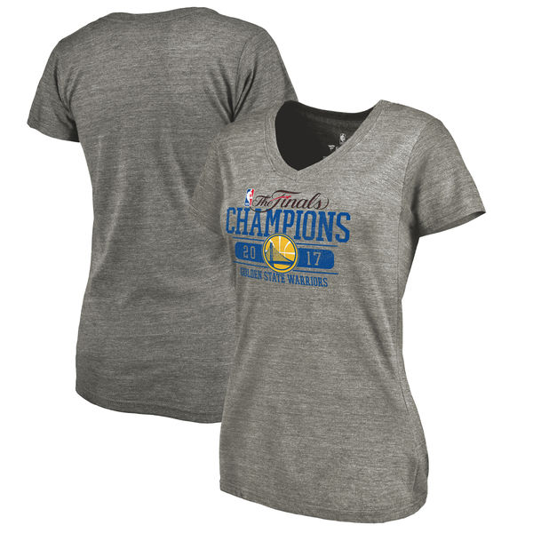 Golden State Warriors 2017 NBA Champions Gray Women's T-Shirt