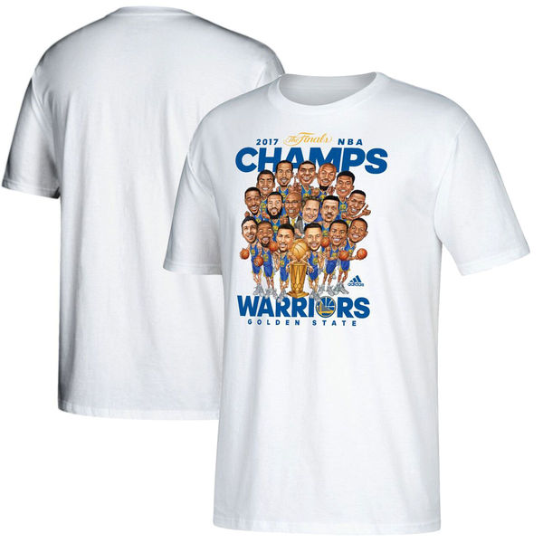 Golden State Warriors White 2017 NBA Champions Men's T-Shirt