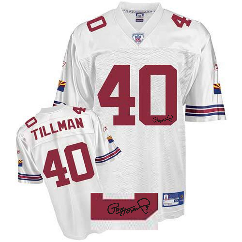 Cardinals 40 Pat Tillman White Signature Edition M & N Jersey