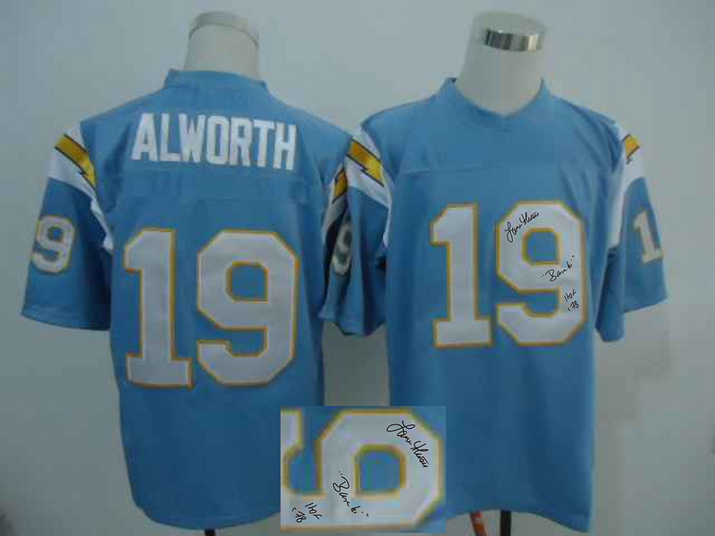 Chargers 19 Lance Alworth Light Blue Signature Edition M & N Jersey
