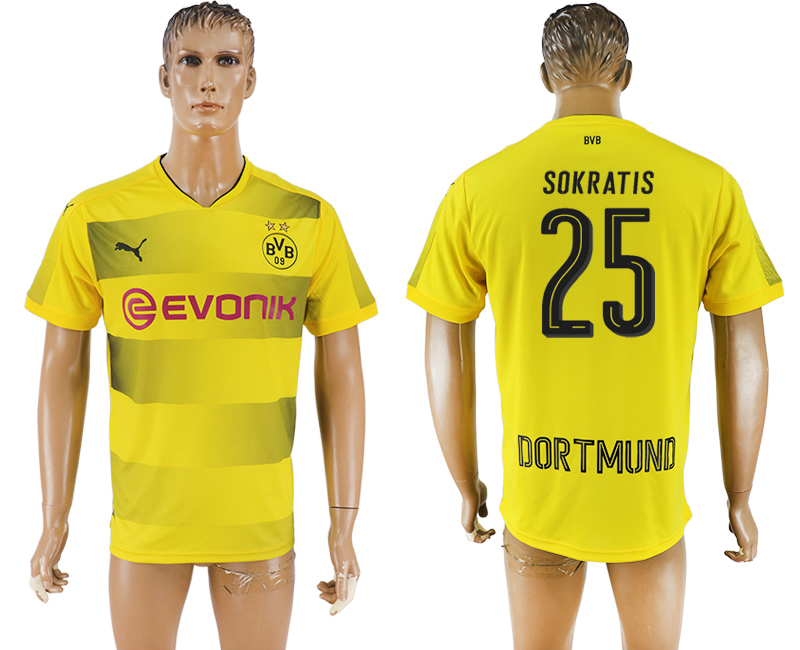 2017-18 Dortmund 25 SOKRATIS Home Thailand Soccer Jersey