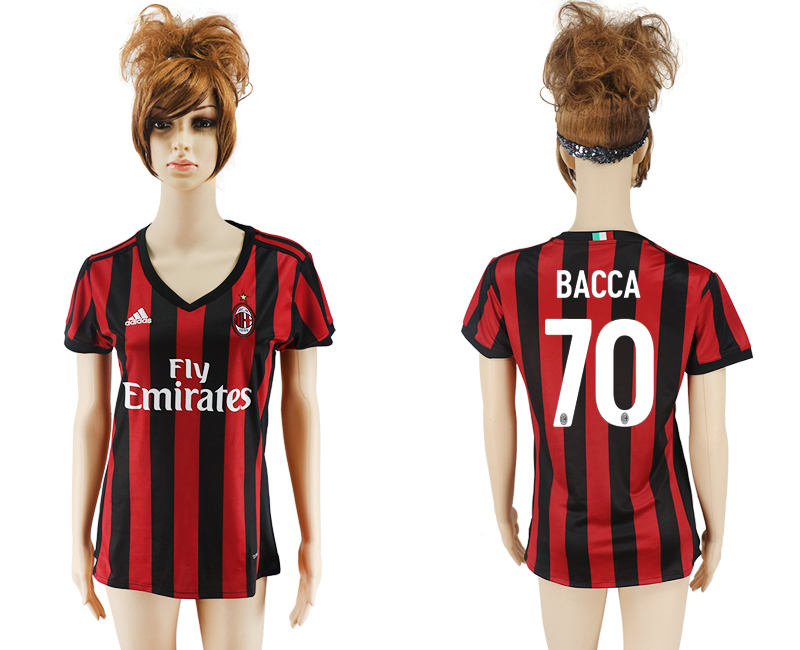 2017-18 AC Milan 70 BACCA Home Women Soccer Jersey