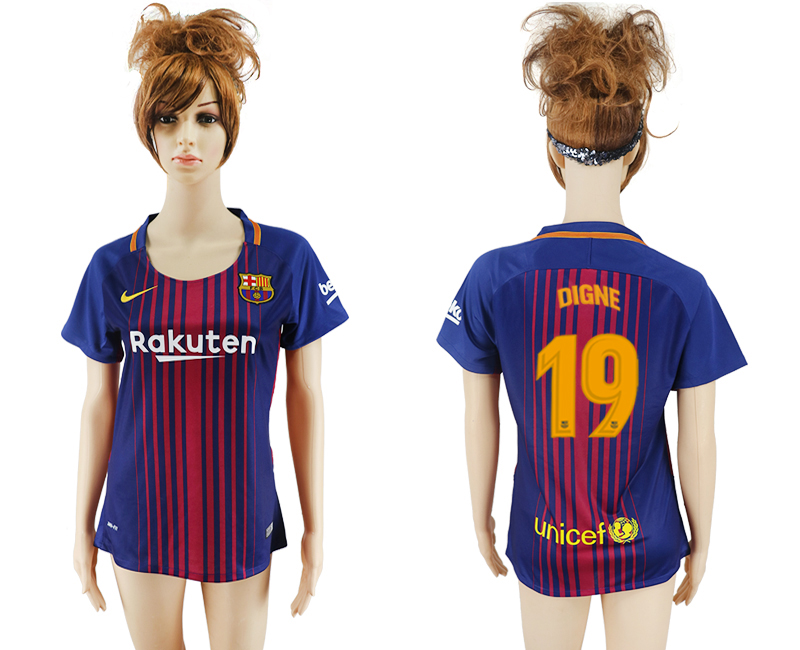 2017-18 Barcelona 19 DIGNE Home Women Soccer Jersey