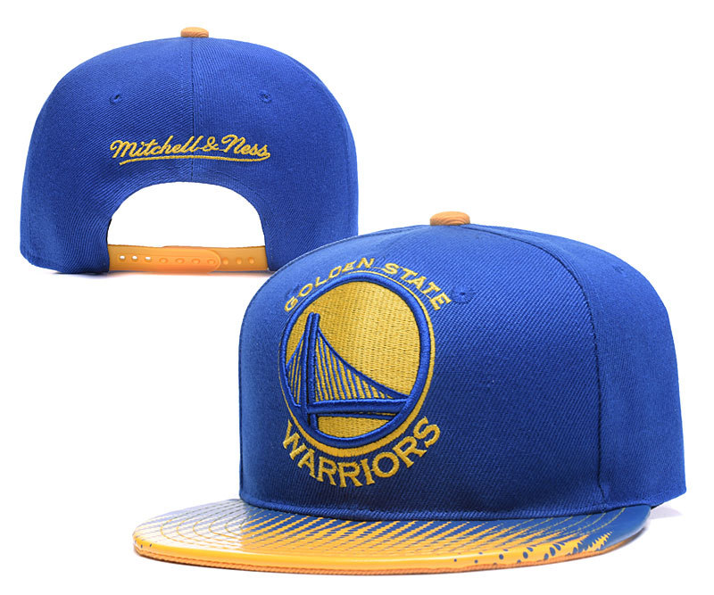 Warriors Team Logo Blue Mitchell & Ness Adjustable Hat YD2