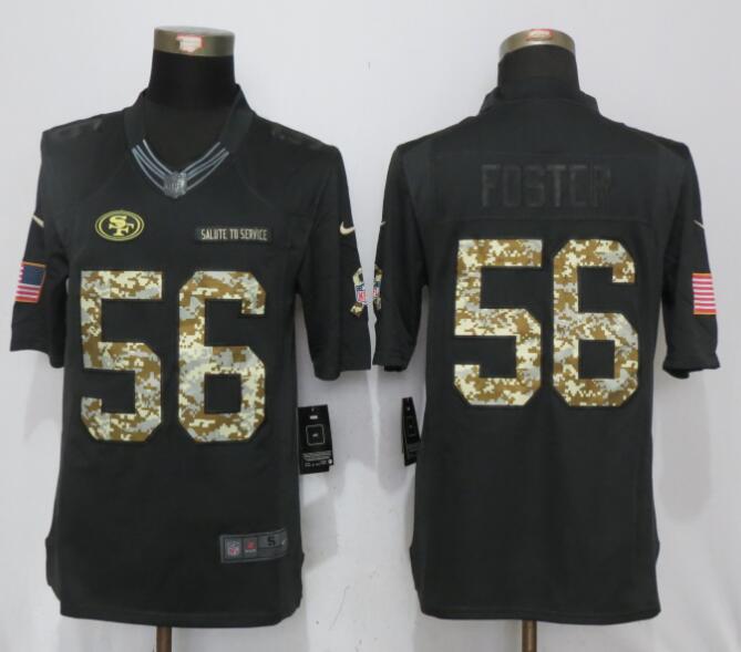 Nike 49ers 56 Reuben Foster Anthracite Salute to Service Limited Jersey