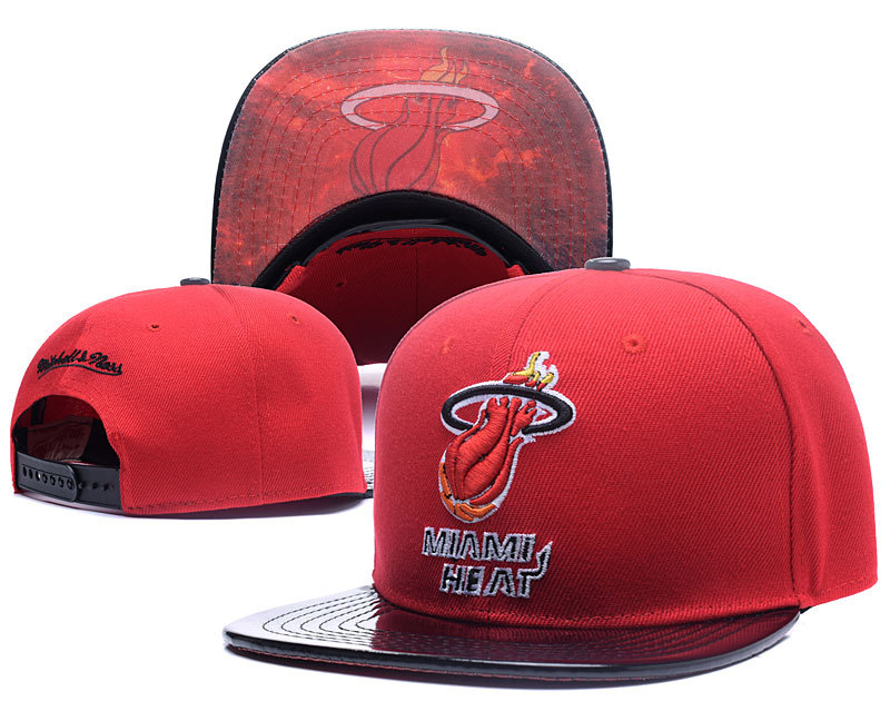 Heat Team Logo Red Mitchell & Ness Adjustable Hat LH