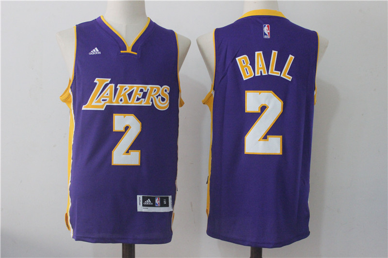 Lakers 2 Lonzo Ball Purple Swingman Jersey