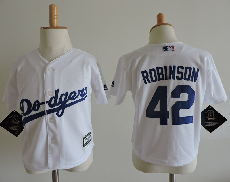Dodgers 42 Jackie Robinson White Toddler Cool Base Jersey