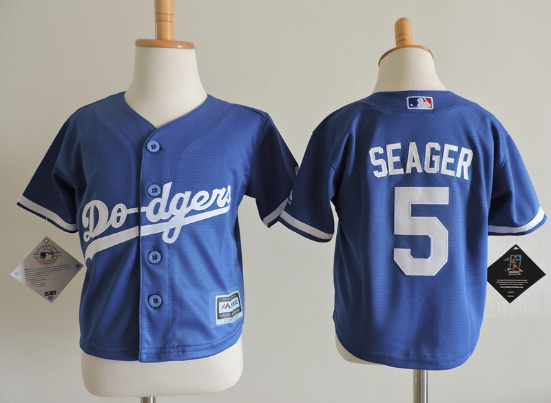 Dodgers 5 Corey Seager Blue Toddler Cool Base Jersey