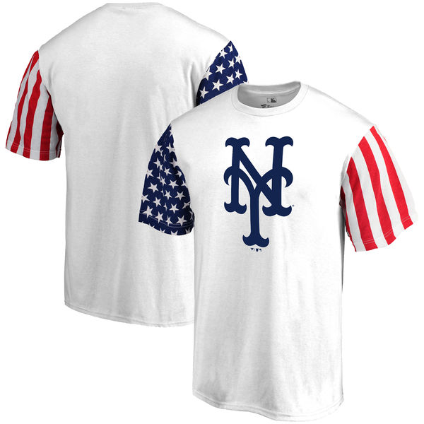 New York Mets Fanatics Branded Stars & Stripes T-Shirt White