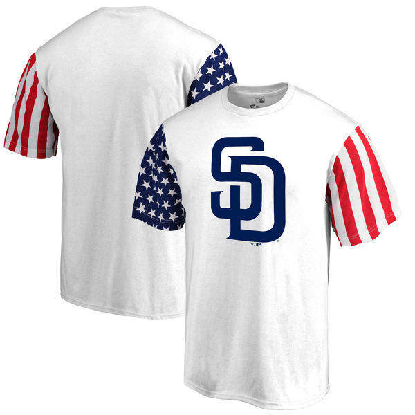 San Diego Padres Fanatics Branded Stars & Stripes T-Shirt White
