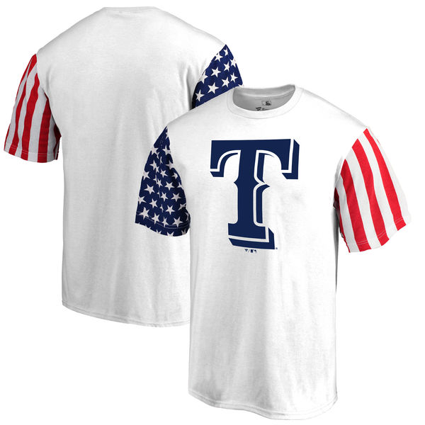 Texas Rangers Fanatics Branded Stars & Stripes T-Shirt White