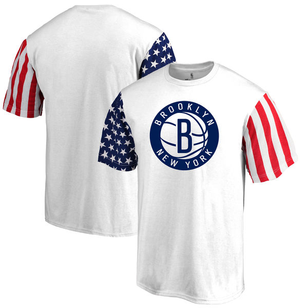 Brooklyn Nets Fanatics Branded Stars & Stripes T-Shirt White