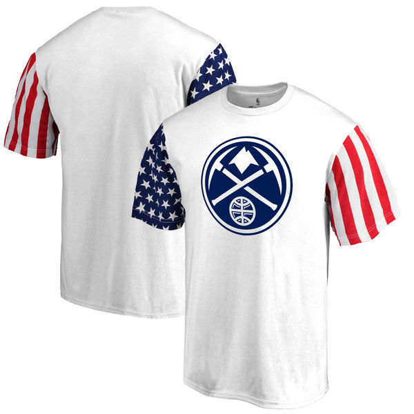 Denver Nuggets Fanatics Branded Stars & Stripes T-Shirt White