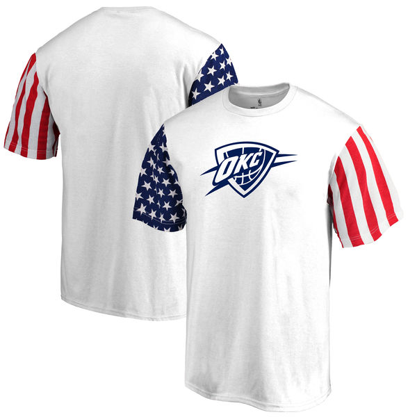 Oklahoma City Thunder Fanatics Branded Stars & Stripes T-Shirt White