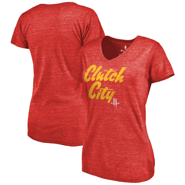 Houston Rockets Fanatics Branded Women's Hometown Collection Tri Blend T-Shirt Red