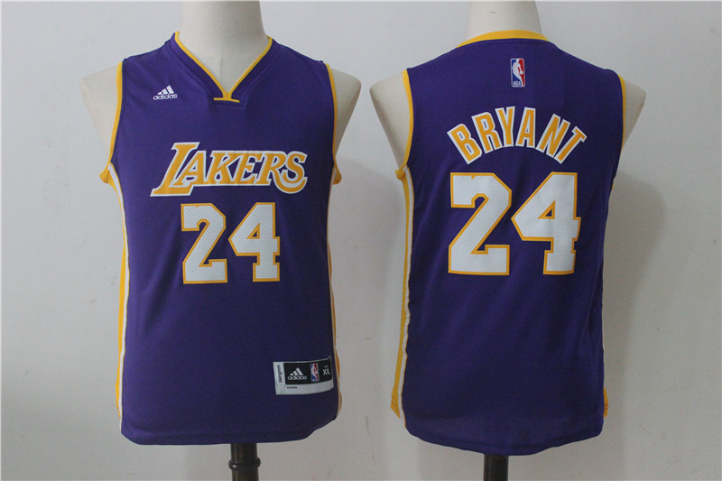 Lakers 24 Kobe Bryant Purple Youth Swingman Jersey