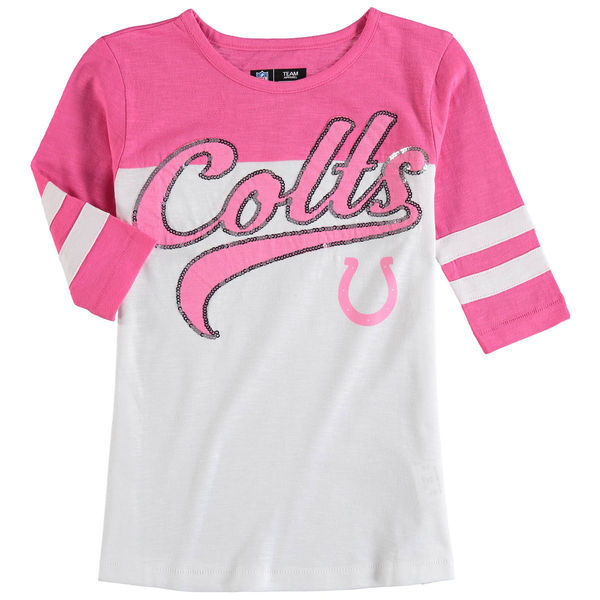 Indianapolis Colts 5th & Ocean Women's Half Sleeve T-Shirt Pink