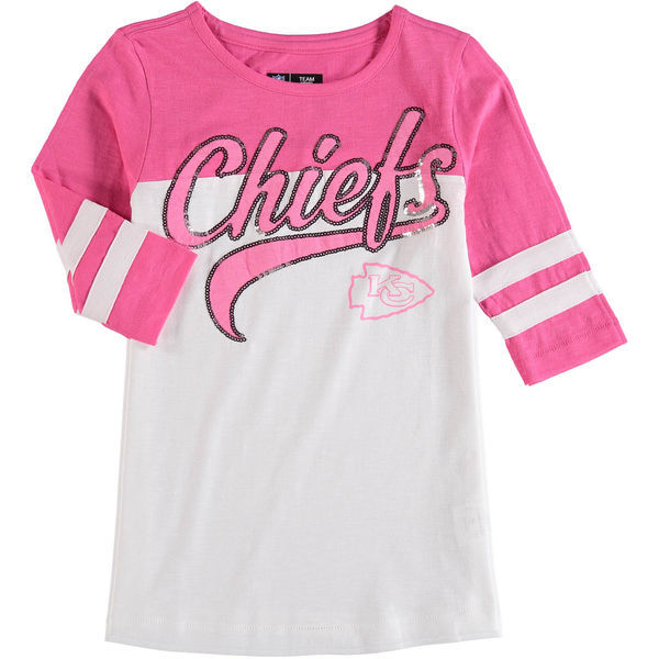 Kansas City Chiefs 5th & Ocean Women's Half Sleeve T-Shirt Pink