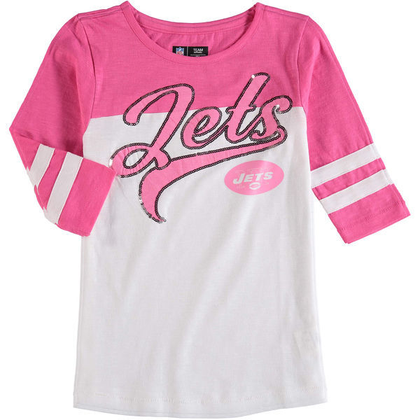 New York Jets 5th & Ocean Women's Half Sleeve T-Shirt Pink