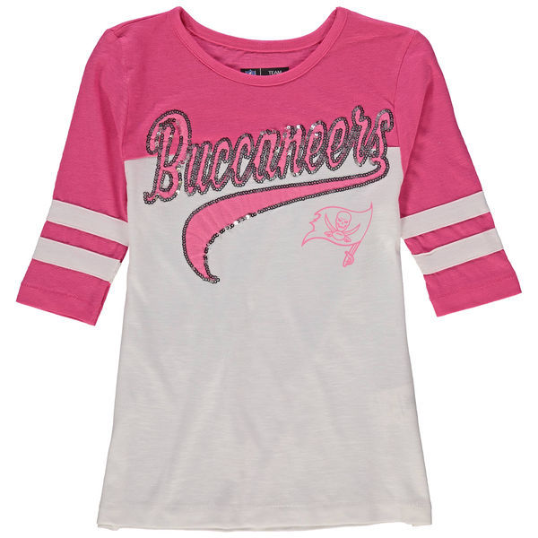 Tampa Bay Buccaneers 5th & Ocean Women's Half Sleeve T-Shirt Pink