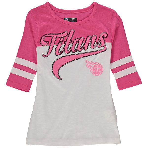 Tennessee Titans 5th & Ocean Women's Half Sleeve T-Shirt Pink