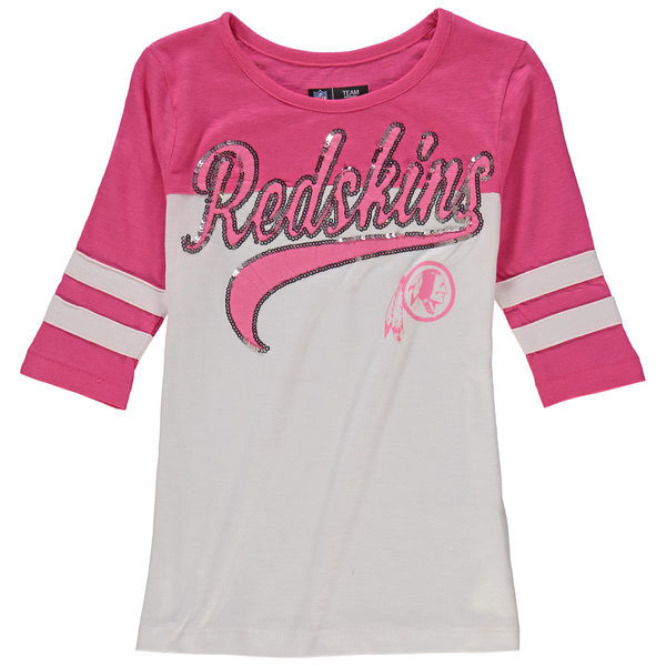 Washington Redskins 5th & Ocean Women's Half Sleeve T-Shirt Pink
