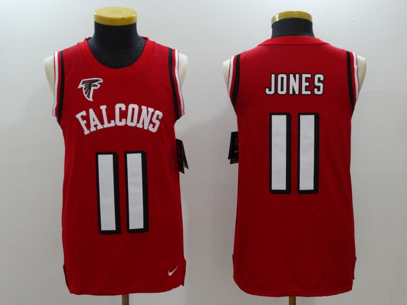 Nike Falcons 11 Julio Jones Red Color Rush Name & Number Tank Top