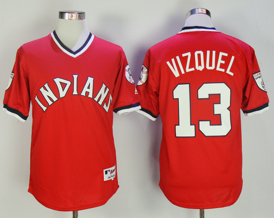 Indians 13 Omar Vizquel Red Turn Back The Clock Throwback Jersey