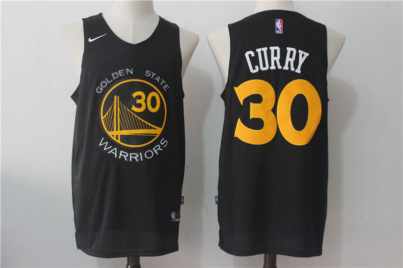 Warriors 30 Stephen Curry Black Nike Stitched Jersey