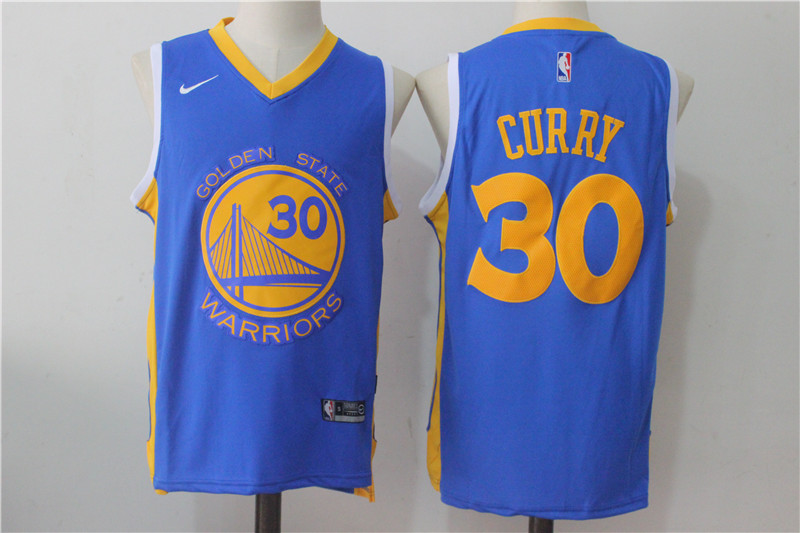 Warriors 30 Stephen Curry Royal Nike Stitched Jersey
