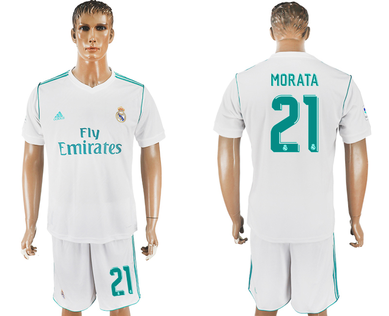 2017-18 Real Madrid 21 MORATA Home Soccer Jersey