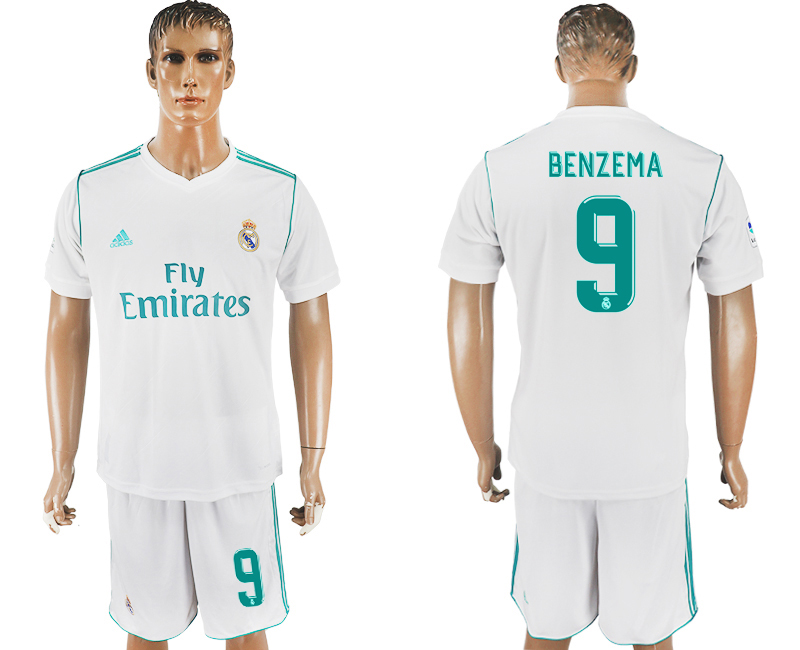 2017-18 Real Madrid 9 BENZEMA Home Soccer Jersey