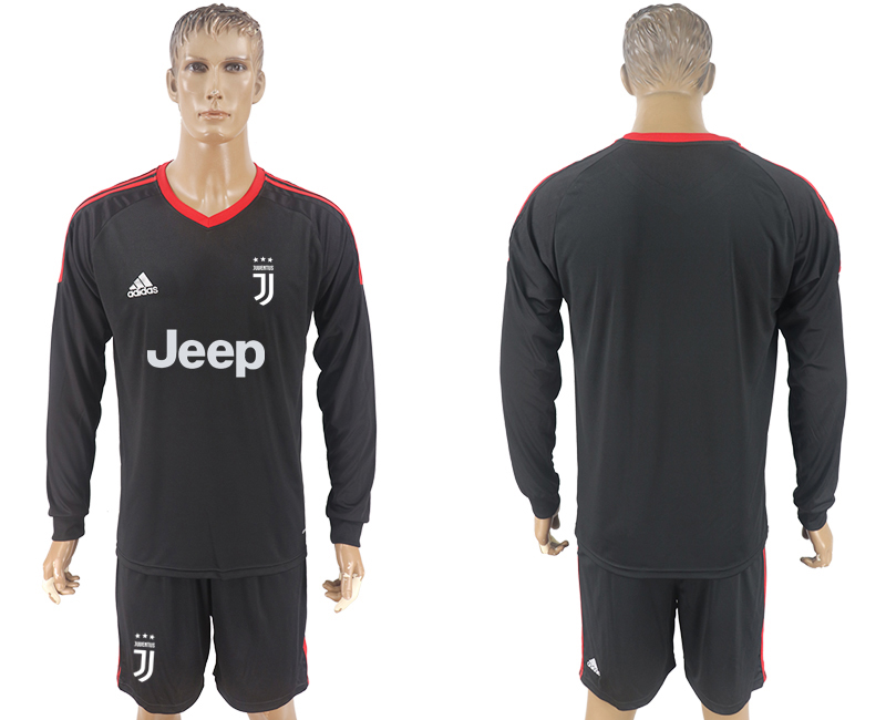 2017-18 Juventus Black Goalkeeper Long Sleeve Soccer Jersey